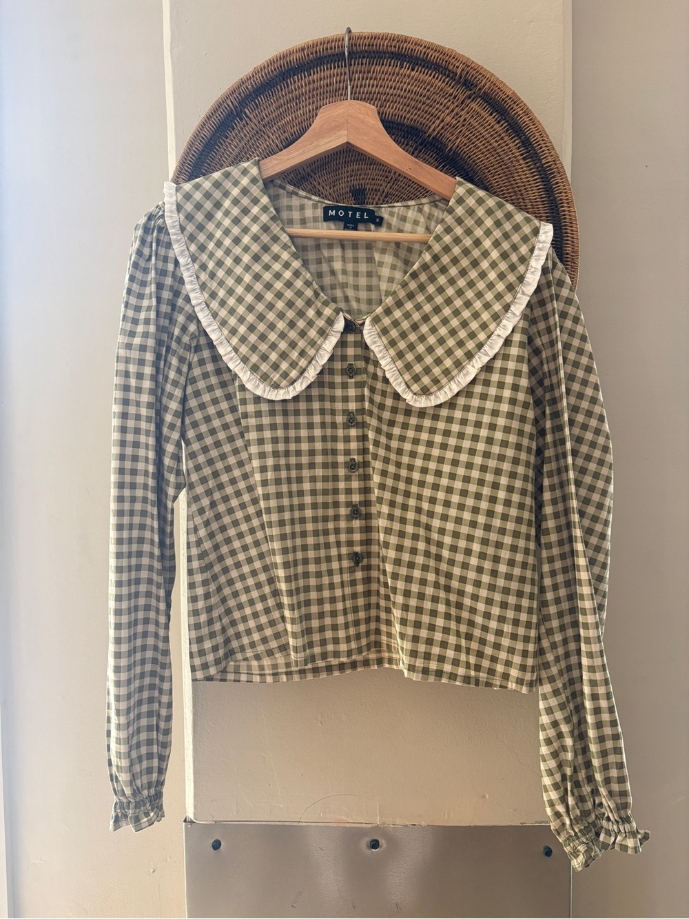 Motel Rocks Gingham Collared Top